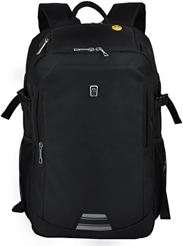 Komotu Backpack Black Commerce Laptop Bag Outdoor Bag Multifunctional Interlayer Waterproof Polyester Fabrics For School For Work For Travel For Business Trip 17-17.3 inches