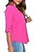 Dokotoo Womens Casual Chiffon Ladies V-Neck Cuffed Sleeve Blouse Tops Small Rose,Rose,(US4-6)S