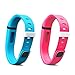 Fitbit Flex Bands, Replacement Bands for the Fitbit Flex with Extra Security Clasp, Pink and Light Blue, 2 Pack, Small, by Teak