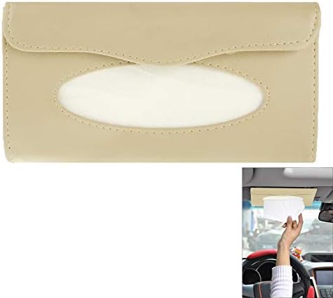Car organizer mini storage box Car Tissue Box Interior Supplies - Innovative Sun Visor Sunroof Tray Hanging Tissue Holder Auto Tissue Box (Color : Beige)