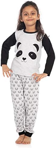 Nite Flite Girls' Panda Love Full Sleeve Cotton Pyjama Set