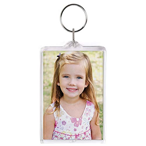 Baaxxango 10pcs Acrylic Photo Frame Keychains,Clear Personalized Picture Keychain as Gift for Artwork,1.7x2.7 inch Photo - Thumbnail 2