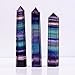 QIANYA 1 pcs Rainbow Fluorite Crystal Tower Point/Beautiful Healing Stone, and Keep Negative Energies Away