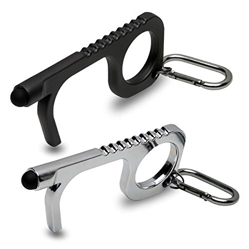 No Touch Door Opener Tool Contactless Door Opener Stylus Edc Keychain For Outdoor Public Door Handle Touchscreen Button Hands Free Clean Key Door Opener Keep Hands Clean 2pcs Black Sliver Pricepulse