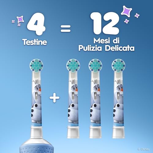 PRO Testina Spazzolino Elettrico Per Bambini dai 3 anni in su, Con Disney Frozen, Setole Extra Morbide, Bianco, Confezione Da 10
