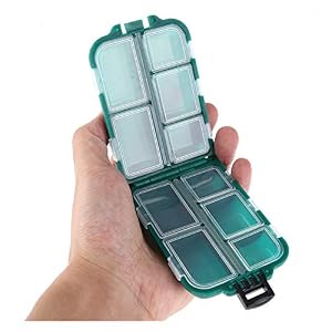Htipdfg Boîte De Pêche 10 Mini Compartments Boîte De Rangement Boîte De Pêche Appât De Pêche Cuillère Crochet Appât Boîte Gadget Boîte Accessoires De Pêche Boîte à Appâts (color : Green)
