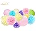 NICROLANDEE Unicorn Party Supplies - Pink Tissue Paper Pom Pom Flowers Eyelet Paper Lanterns String Hanging Circle Dots Garland for Baby Shower Birthday Wedding Decorations Nursery Room Wall Decor