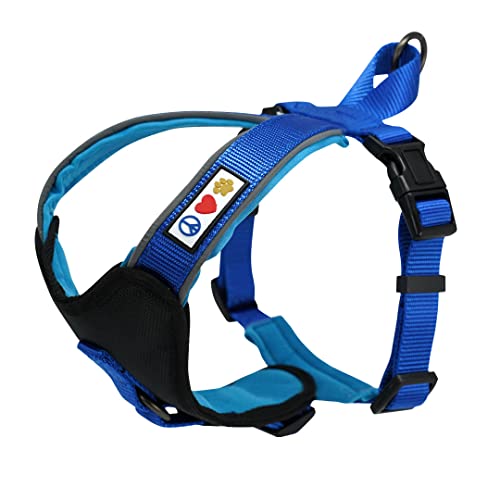 Pawtitas Pet Accessories Adjustable Padded Reflective Dog Harness, Step In Or Vest Harness, Comfort Control Walk, Puppy Trainer, Reduces Pull Tugging, Choking S Small Blue â image 1