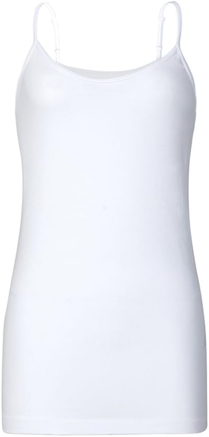 Women Seamless Adjustable Spaghetti Strap Camisole Top,One Size,White