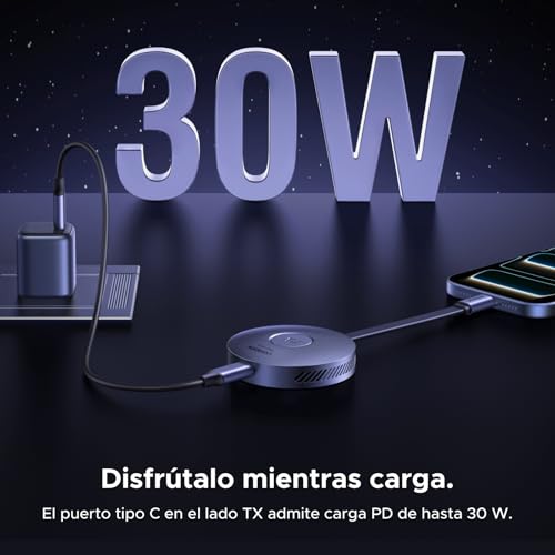 UGREEN Transmisor Receptor Inalámbrico Magnético Portátil USB-C a HDMI, Transmisión 5G de 1080P a 60 Hz, Compatible con Smartphones, Tablets, Portátiles y PC a TV, Monitores y Proyectores (50M/164ft)