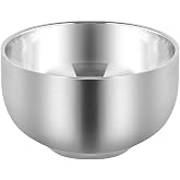 Akstore Men's Durable Shave Soap Cup Stainless Steel Heat Insulation Smooth Shaving Mug Bowl (Medium)