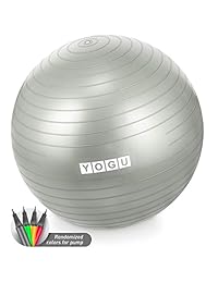 YOGU - Pelota de equilibrio de 25.6 in con bomba de aire, antideslizante y antipinchazos, soporta hasta 2000 libras, ideal para yoga, pilates, abdominales, ejercicio y silla de oficina
