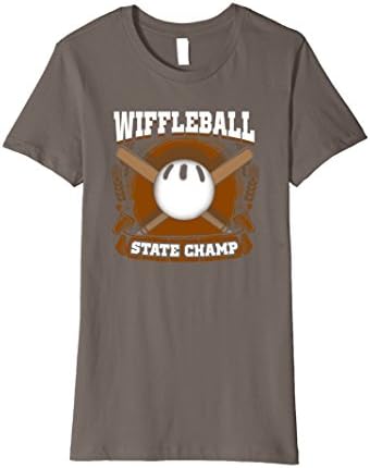 Womens Premium Funny wiffleball State Champ tshirt Small Asphalt