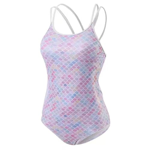 Girls One Piece Swimsuit, Girls Swimming Costume,Bright Colorful Mermaid Swimming Costumes,Shiny Fish Scal for Swimming Lessons,Beach,Pool,Ocean (UK, Age, 3 Years, 13 Years, Regular, XL)