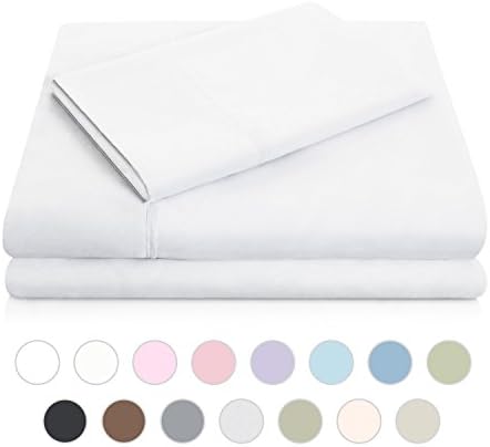 MALOUFDouble Brushed Microfiber Super Soft Luxury Bed Sheet Set - Wrinkle Resistant - Queen Size - White