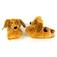 Esquire Footwear Boys Girls Build A Bear Lab Puppy Dog Slippers (Medium 12/13) Brown
