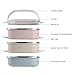 Stainless Steel Square Lunch Box, Lock Container Bag, Spoon and fork Set Heat/cold Insulated Kids Students for A Office Snack Food Storage Boxes (3-Tier)