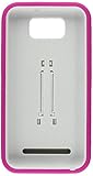 Aimo Wireless Progressive Guerilla Armor Case with Built-in Kickstand for BLU Studio 5.5 D610A - Retail Packaging - Hot Pink/White