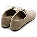 Ollio Women's Ballet Flat Shoe Faux Suede Lace up Oxford