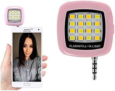 Seetwo Portable Universal 16LED Night Using Selfie Enhancing Dimmable Flash Fill Light for Smartphone iPhone, Samsung HTC and Camera Video Light (Pink)
