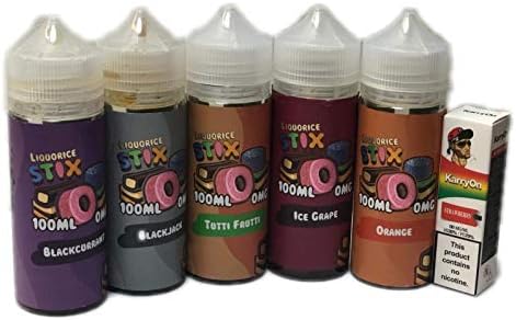 1 X Liquorice E Liquid 70|30 VG|PG 0mg TPD E Juice Bottles Vape 100ml with 1 Bottle of KarryOn E-Liquid of 10ml (30 VG/70PG) by Straight Drive (LIQUORICE STIX Blackjack)