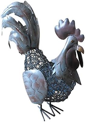 Dart Collection Iron Antique Rooster Candle Holder, Large