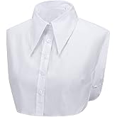 LoudSung Detachable Half Shirt Blouse False Collar Big Pointed Cotton Collar Elegant for Women Girls