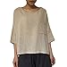 Aeneontrue Women's Linen Short Sleeve Summer Tunic Tops T-shirt Crop Blouses