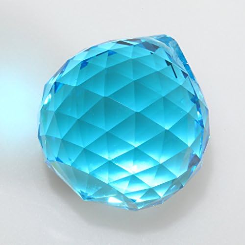 Huesew 30mm Blue Crystal Ball Prisms Pendant Feng Shui Crystal for Positive Energy