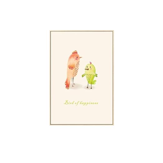 Tomssl Nordic Mignon Dessin Animé Rouge Vert Oiseau