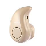 Ecandy Smallest Mini Wireless Stereo Bluetooth Headphone For Smart Phone Laptop, Mini Earbud Headsets For Iphone 4 4S 5 5S Samsung Galaxy S4 S5 I9600 Note 2 3 Android Laptop Ipad Tablet,Beige