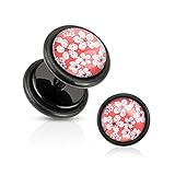 West Coast Jewelry Pink Inlay w/Cherry Blossoms