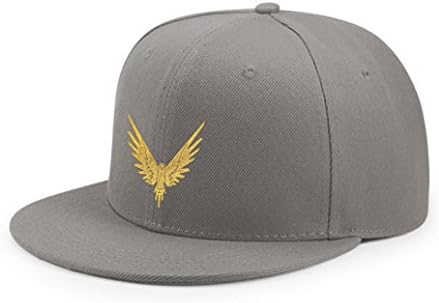 Flashers Logan Flying Bird Paul Gold Embroidered Snapback Adjustable Baseball Cap Gray
