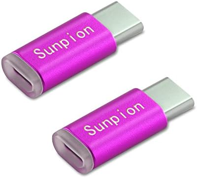 (Pack of 2)USB C Connector, Sunpion® Type C to Micro USB Adapter Female Convert Connector, for Huawei P9,ChromeBook,HTC 10, LG G5, Nexus 5X, Nexus 6P, OnePlus 3 and Others(Pink)