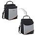 Elantrip Expandable Lunch Box with Ice Pack Dual Compartment Insulated Cooler Lunch Bag with Shoulder Strap for Kids Boys Men Women Adults, Black and Gray 10 CAN