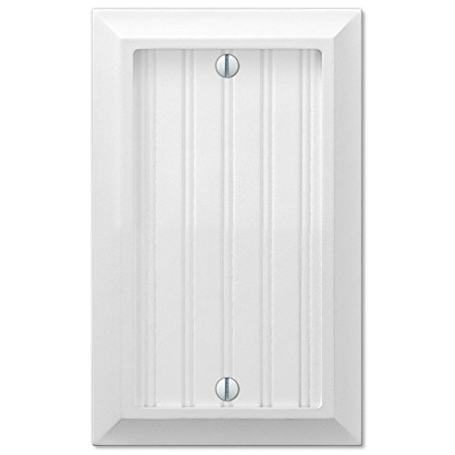 Cottage White Wood Single Blank Wall Switch Plate Outlet Cover