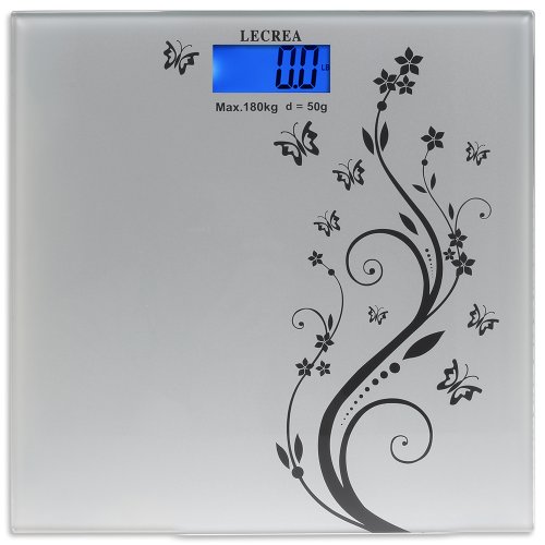 UPC 520188367325, EasierLife High Precision 400 Lbs Digital Bathroom Scale, w/ Ultra Sturdy Tempered Glass and Color LCD and &quot;Smart Step-on&quot; Technology, White Fun Pattern