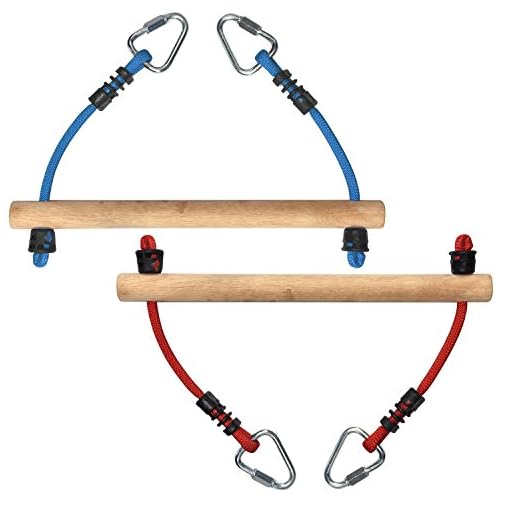 Portable 50 Foot Ninja Slackline Monkey Bar & Ladder Kit – Kids Gym Swinging Obstacle Course Set - Warrior Training Bars… - Image 6