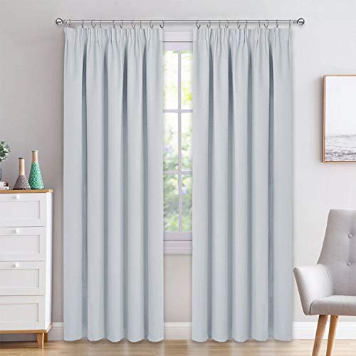 PONY DANCE White Curtain Drapes 90 inch Long Light Blocking Curtains
