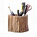 YOURNELO Solid Wooden Stump Pen Pencil Holder Desk Organizer Accessories