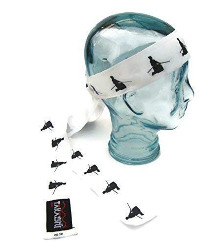 KENDO Tenugui (V-2-SWORD) Kendo Headband (WHITE) with Samurai Warrior 200cm Ninja by Takashi 100% Cotton