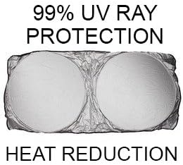 Omni Preminum Jumbo/Extra Large Size Truck Van SUV Car Windshield Spring Loop Collapsible Dual Circle 1 Piece, Universal Fit, Blocks Out 99% UV Rays Heat- JUMBO SIZE Metallic Silver