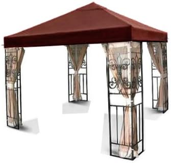 New MTN Gearsmith 10'x10' Single One Tiered Replacement Garden Gazebo Canopy Top Sun Shade - Nutmeg Brown