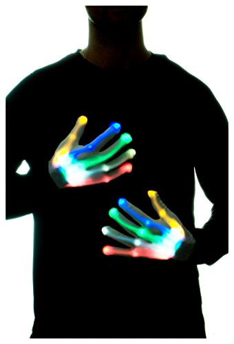 Glowcity light up led skeleton hand gloves multi color