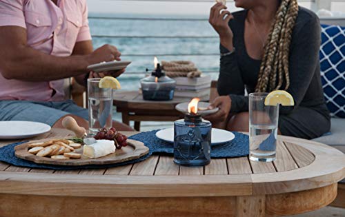 TIKI Brand  1118128 Set Sail Glass Table Torch 3-Pack 5.5-inch, Blue - Thumbnail 2