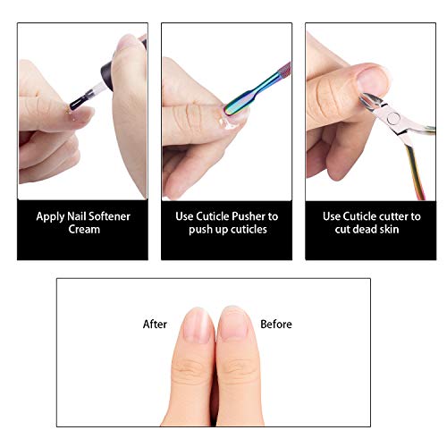 Cuticle Trimmer with Cuticle Pusher - ECBASKET Chameleon Cuticle Nipper Clipper Cutter Dead Skin Remover Scissor Plier Durable Manicure Pedicure Tools for Fingernails and Toenails