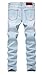 NITAGUT Men's Ripped Slim Fit Tapered Leg Jeans Vintage Blue-US 30