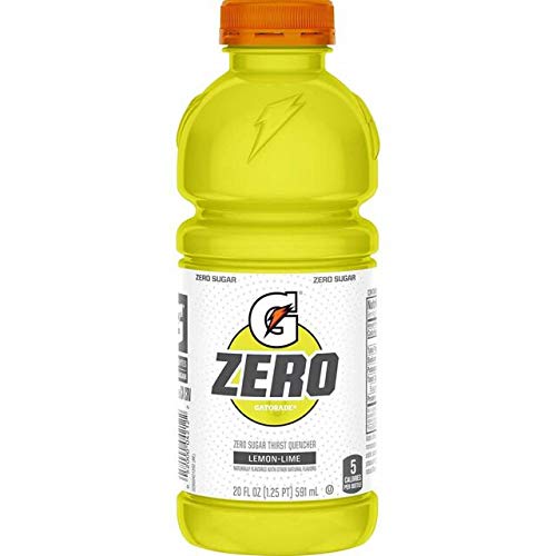 GATORADE ZERO, LEMON LIME, 20 OZ BOTTLE (PACK OF 8)