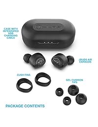 JLab Audio JBuds Air True Wireless Signature Bluetooth Earbuds, Charging Case, Black, IP55 Sweat Resistance, Bluetooth 5.0 Connection (Renewed)