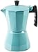 Palais Dinnerware Stovetop Espresso Maker - Aluminum Coffee Maker Moka Pot (Turquoise, 6 Demitasse Cups)